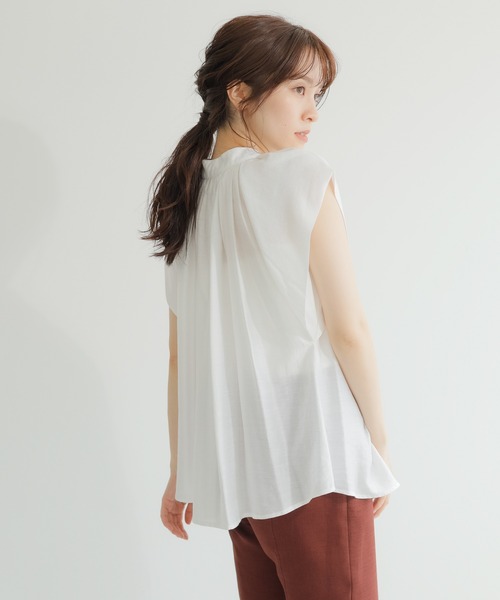 LADYMADE（レディメイド）の「2WAYギャザーボウタイブラウス（シャツ/ブラウス・レディース・オフホワイト/ブルー/モカ/ブラック・FREE）」の8枚目の写真