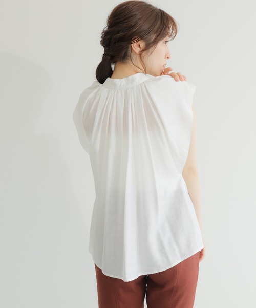 LADYMADE（レディメイド）の「2WAYギャザーボウタイブラウス（シャツ/ブラウス・レディース・オフホワイト/ブルー/モカ/ブラック・FREE）」の9枚目の写真