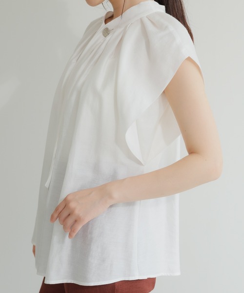 LADYMADE（レディメイド）の「2WAYギャザーボウタイブラウス（シャツ/ブラウス・レディース・オフホワイト/ブルー/モカ/ブラック・FREE）」の12枚目の写真
