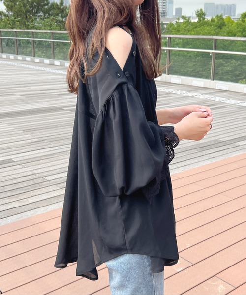 apres jour(アプレジュール)の「2WAYシアーチュニックブラウス【ZOZOTOWN限定アイテム】(シャツ/ブラウス・レディース・ミント/ピンクベージュ/オフホワイト/ライトベージュ/ブラック・X-LARGE/フリー)」の10枚目の写真