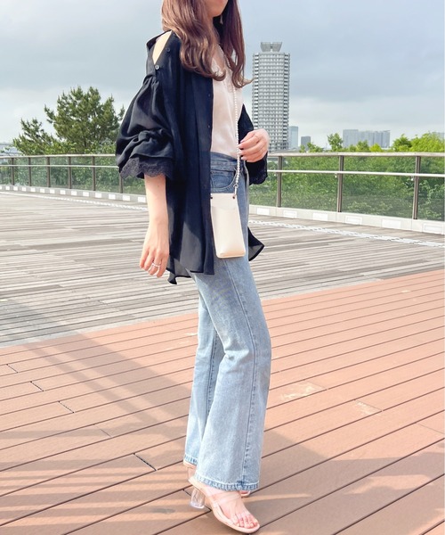 apres jour(アプレジュール)の「2WAYシアーチュニックブラウス【ZOZOTOWN限定アイテム】(シャツ/ブラウス・レディース・ミント/ピンクベージュ/オフホワイト/ライトベージュ/ブラック・X-LARGE/フリー)」の13枚目の写真