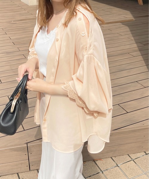 apres jour(アプレジュール)の「2WAYシアーチュニックブラウス【ZOZOTOWN限定アイテム】(シャツ/ブラウス・レディース・ミント/ピンクベージュ/オフホワイト/ライトベージュ/ブラック・X-LARGE/フリー)」の17枚目の写真