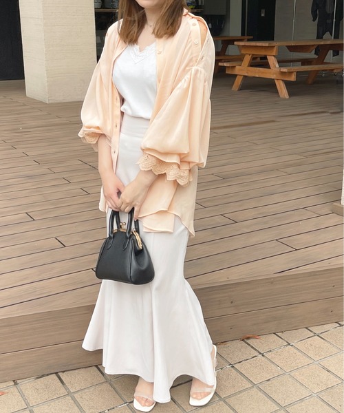apres jour(アプレジュール)の「2WAYシアーチュニックブラウス【ZOZOTOWN限定アイテム】(シャツ/ブラウス・レディース・ミント/ピンクベージュ/オフホワイト/ライトベージュ/ブラック・X-LARGE/フリー)」の20枚目の写真