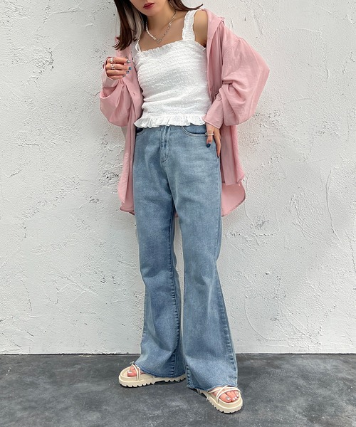 apres jour mignon(アプレジュールミニョン)の「シャーリングキャミ【ZOZOTOWN限定アイテム】(キャミソール・レディース・ピンク/ブラック/オフホワイト・フリー/X-LARGE)」の11枚目の写真