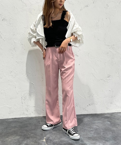 apres jour mignon(アプレジュールミニョン)の「シャーリングキャミ【ZOZOTOWN限定アイテム】(キャミソール・レディース・ピンク/ブラック/オフホワイト・フリー/X-LARGE)」の14枚目の写真