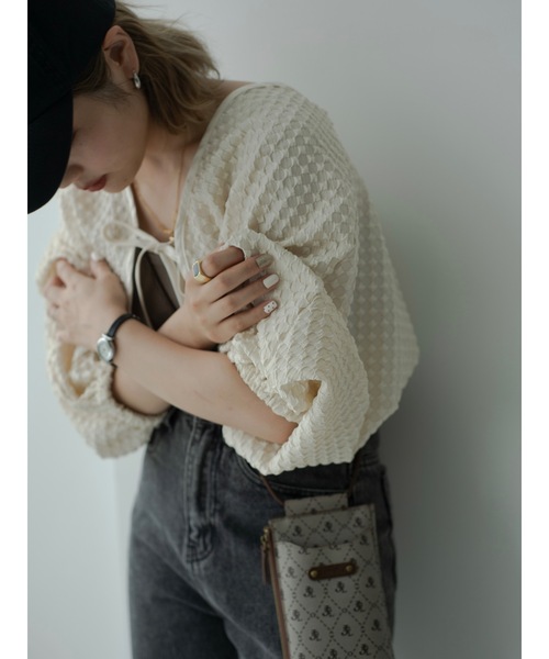 jumelle（ジュメロ）の「ポコポコボレロ（カーディガン/ボレロ・レディース・アイボリー・FREE）」の4枚目の写真