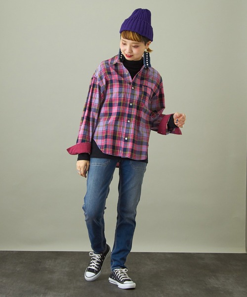 CUBE SUGAR（キューブシュガー）の「10ozデニムストレッチローライズスリムパンツ（デニムパンツ・レディース・ライトブルー/インディゴブルー・S/M）」の7枚目の写真