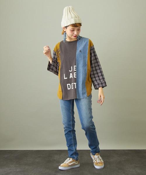 CUBE SUGAR（キューブシュガー）の「10ozデニムストレッチローライズスリムパンツ（デニムパンツ・レディース・ライトブルー/インディゴブルー・S/M）」の3枚目の写真