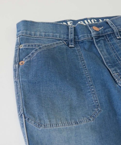 CUBE SUGAR（キューブシュガー）の「10ozデニムストレッチローライズスリムパンツ（デニムパンツ・レディース・ライトブルー/インディゴブルー・S/M）」の4枚目の写真