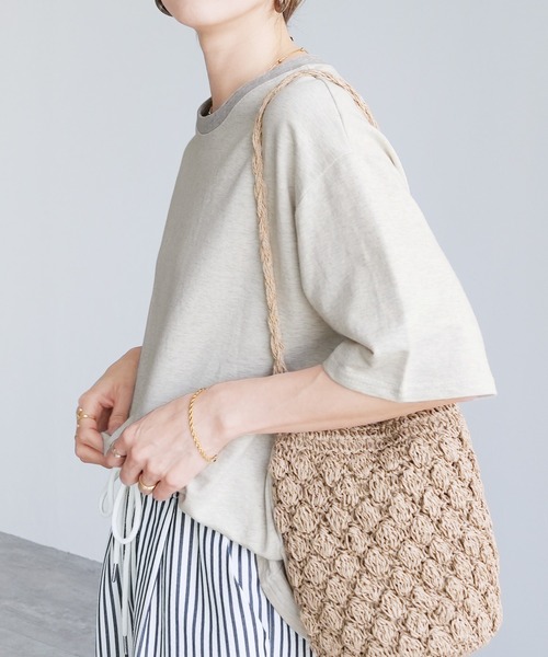 reca（レカ）の「リンガーTシャツ（Tシャツ/カットソー・レディース・ブラック/ベージュ/パープル/チャコールグレー/オートミール/ブラック系その他/グレー系その他・FREE）」の16枚目の写真