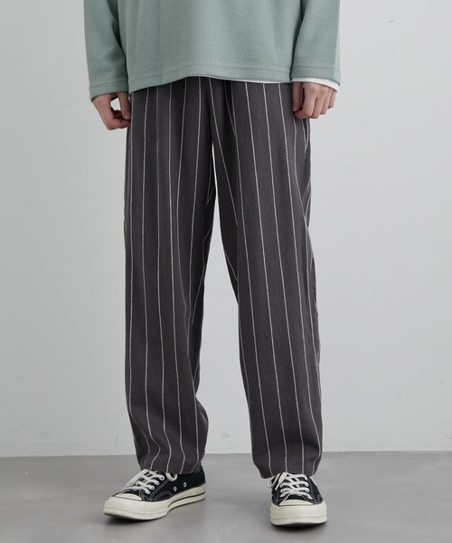 JUNRED（ジュンレッド）の「ストライプリネンイージーリラックスパンツ（その他パンツ・メンズ・チャコールグレー/ホワイト系その他5/キナリ・M/L/LL）」の5枚目の写真