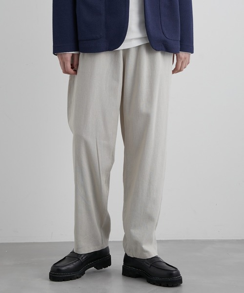 JUNRED（ジュンレッド）の「ストライプリネンイージーリラックスパンツ（その他パンツ・メンズ・チャコールグレー/ホワイト系その他5/キナリ・M/L/LL）」の8枚目の写真