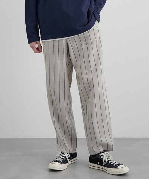 JUNRED（ジュンレッド）の「ストライプリネンイージーリラックスパンツ（その他パンツ・メンズ・チャコールグレー/ホワイト系その他5/キナリ・M/L/LL）」の10枚目の写真