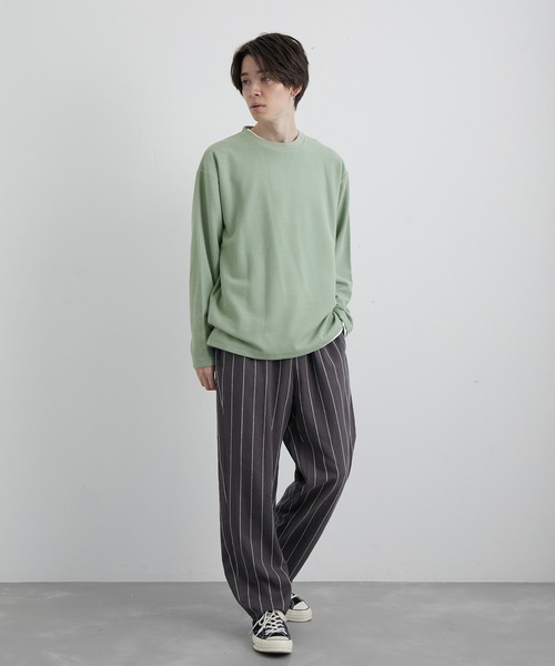 JUNRED（ジュンレッド）の「ストライプリネンイージーリラックスパンツ（その他パンツ・メンズ・チャコールグレー/ホワイト系その他5/キナリ・M/L/LL）」の11枚目の写真