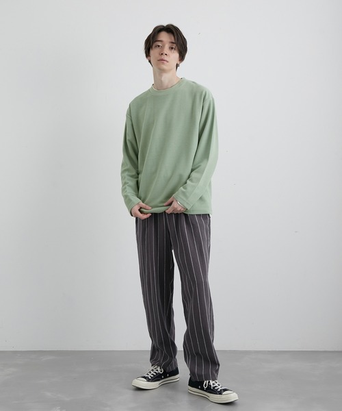 JUNRED（ジュンレッド）の「ストライプリネンイージーリラックスパンツ（その他パンツ・メンズ・チャコールグレー/ホワイト系その他5/キナリ・M/L/LL）」の12枚目の写真