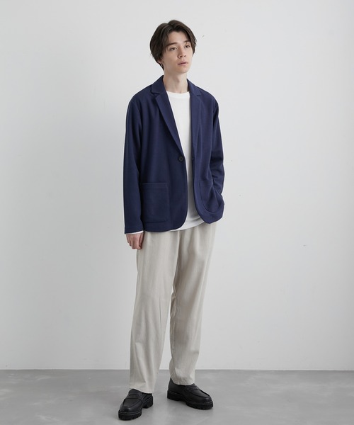 JUNRED（ジュンレッド）の「ストライプリネンイージーリラックスパンツ（その他パンツ・メンズ・チャコールグレー/ホワイト系その他5/キナリ・M/L/LL）」の13枚目の写真