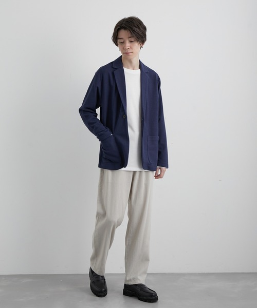 JUNRED（ジュンレッド）の「ストライプリネンイージーリラックスパンツ（その他パンツ・メンズ・チャコールグレー/ホワイト系その他5/キナリ・M/L/LL）」の14枚目の写真