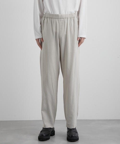 JUNRED（ジュンレッド）の「ストライプリネンイージーリラックスパンツ（その他パンツ・メンズ・チャコールグレー/ホワイト系その他5/キナリ・M/L/LL）」の17枚目の写真