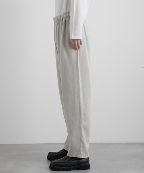 JUNRED（ジュンレッド）の「ストライプリネンイージーリラックスパンツ（その他パンツ・メンズ・チャコールグレー/ホワイト系その他5/キナリ・M/L/LL）」の18枚目の写真