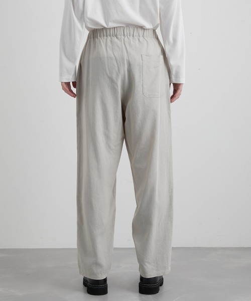 JUNRED（ジュンレッド）の「ストライプリネンイージーリラックスパンツ（その他パンツ・メンズ・チャコールグレー/ホワイト系その他5/キナリ・M/L/LL）」の19枚目の写真