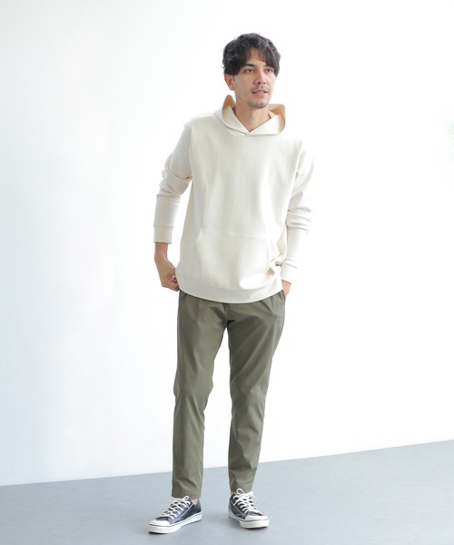 ikka(イッカ)の「【抗菌防臭/吸水速乾】セイケツダンボールプルパーカー【消臭】(パーカー・メンズ・チャコールグレー/ネイビー/オフホワイト/グリーン・S/M/L/XL)」の9枚目の写真