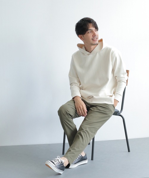 ikka(イッカ)の「【抗菌防臭/吸水速乾】セイケツダンボールプルパーカー【消臭】(パーカー・メンズ・チャコールグレー/ネイビー/オフホワイト/グリーン・S/M/L/XL)」の13枚目の写真