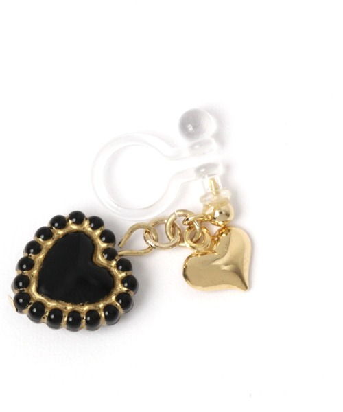 GLOBAL WORK(グローバルワーク)の「MADE IN JAPAN/ハートノンホール/一部店舗限定/157637(イヤリング・レディース・ブラック/レッド/クリア・FREE)」の5枚目の写真