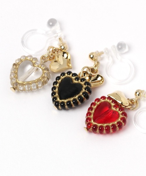 GLOBAL WORK(グローバルワーク)の「MADE IN JAPAN/ハートノンホール/一部店舗限定/157637(イヤリング・レディース・ブラック/レッド/クリア・FREE)」の6枚目の写真