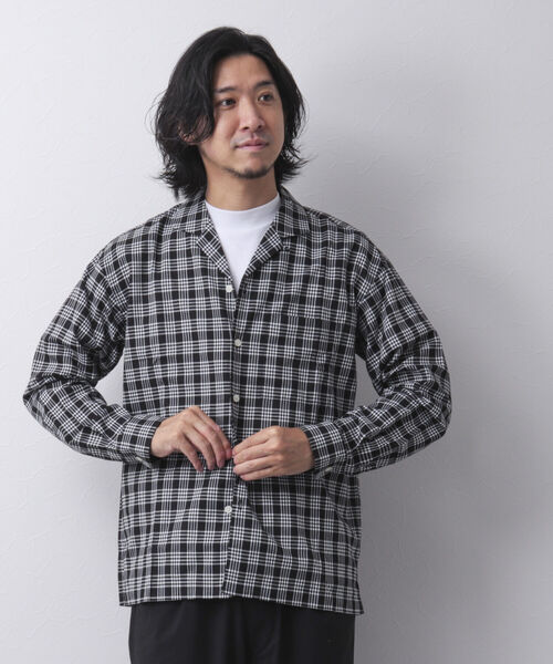 NOLLEY'S goodman（ノーリーズグッドマン）の「パナマチェックオープンカラーシャツ（シャツ/ブラウス・メンズ・イエロー/ブラック×ホワイト/ダークオレンジ/ブルー系その他7・S/M/L）」の21枚目の写真
