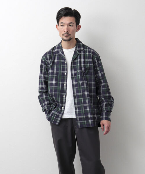 NOLLEY'S goodman（ノーリーズグッドマン）の「パナマチェックオープンカラーシャツ（シャツ/ブラウス・メンズ・イエロー/ブラック×ホワイト/ダークオレンジ/ブルー系その他7・S/M/L）」の15枚目の写真