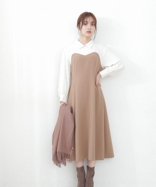 PROPORTION BODY DRESSING（プロポーションボディドレッシング）の「ドッキングマーメイドワンピース / 1212240907（ワンピース・レディース・ベージュ/ブラウン/ダークグレー・SMALL/MEDIUM）」の10枚目の写真