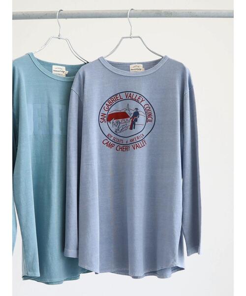 Green Parks(グリーンパークス)の「ピグメントロゴ裾ラウンドプルオーバー*(Tシャツ/カットソー・レディース・チャコールグレー/ブルー/グリーン・FREE)」の16枚目の写真