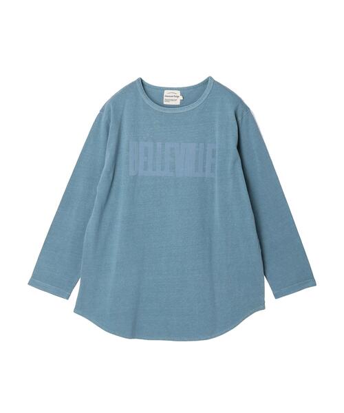 Green Parks(グリーンパークス)の「ピグメントロゴ裾ラウンドプルオーバー*(Tシャツ/カットソー・レディース・チャコールグレー/ブルー/グリーン・FREE)」の8枚目の写真