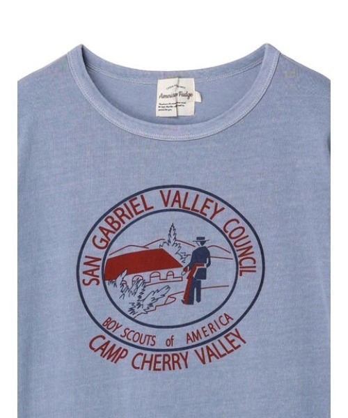 Green Parks(グリーンパークス)の「ピグメントロゴ裾ラウンドプルオーバー*(Tシャツ/カットソー・レディース・チャコールグレー/ブルー/グリーン・FREE)」の15枚目の写真