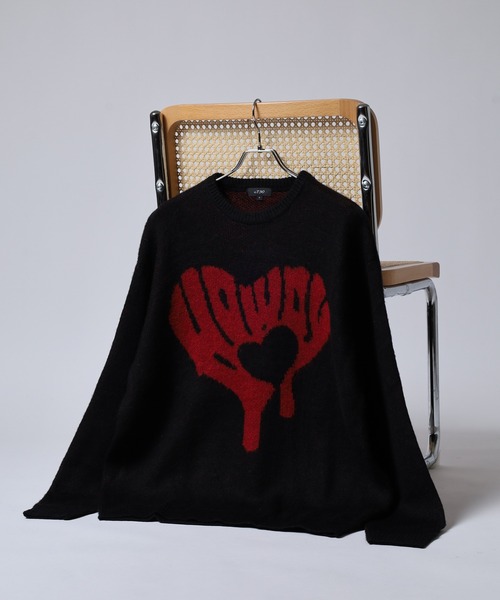 RE730（アールイーセブンサーティー）の「Mohair touch shaggy design crew neck knit / モヘアタッチ総柄デザイン クルーネック シャギーニット unisex（ニット/セーター・メンズ・ベージュ/ピンク/オレンジ/ブルー/アイボリー/ベージュ系1/ブラック系1/グレー/ブラック/ブルー系1/グレー系2/グレー系3/ブラック系2/ベージュ系2/ブラック系4/グレー系1/ブラック系3/グレー系4/ブラック系5/ブラック系6/ブラック系7/ミント/チャコール/ホワイト×ブラック/ホワイト×グレー/ブラック×グリーン/チャコールグレー×ブラック/グレー×ピンク/ブラック×レッド/ホワイト/グレー×サックスブルー/ホワイト×ネイビー/ブラック×グレー・M/L/XL）」の8枚目の写真