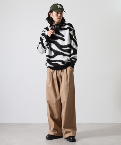 Mohair touch shaggy design crew neck knit / モヘアタッチ総柄デザイン クルーネック シャギーニット unisex（ニット/セーター）｜RE730（アールイーセブンサーティー）