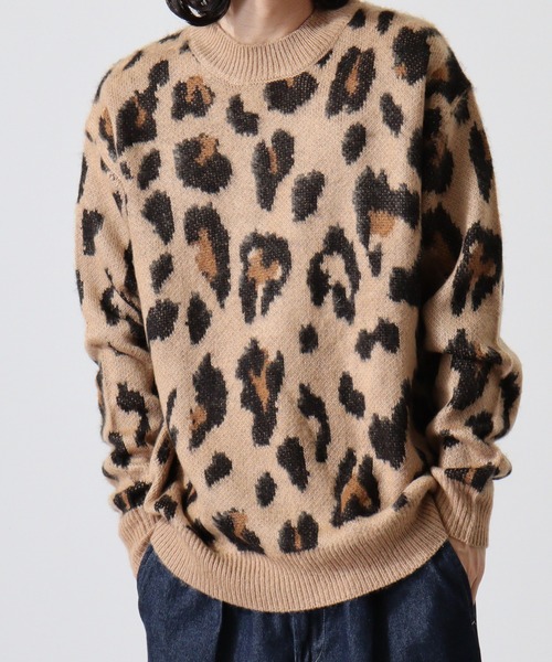 Mohair touch shaggy design crew neck knit / モヘアタッチ総柄デザイン クルーネック シャギーニット unisex（ニット/セーター）｜RE730（アールイーセブンサーティー）