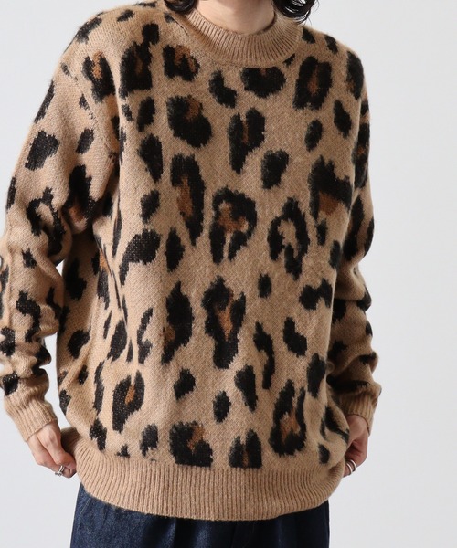 Mohair touch shaggy design crew neck knit / モヘアタッチ総柄デザイン クルーネック シャギーニット unisex（ニット/セーター）｜RE730（アールイーセブンサーティー）