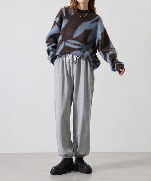 Mohair touch shaggy design crew neck knit / モヘアタッチ総柄デザイン クルーネック シャギーニット unisex（ニット/セーター）｜RE730（アールイーセブンサーティー）