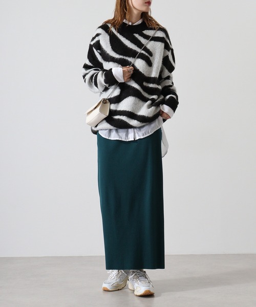 Mohair touch shaggy design crew neck knit / モヘアタッチ総柄デザイン クルーネック シャギーニット unisex（ニット/セーター）｜RE730（アールイーセブンサーティー）