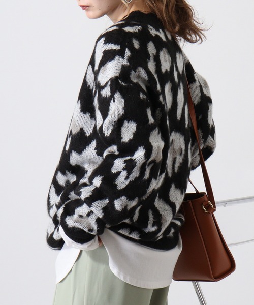 Mohair touch shaggy design crew neck knit / モヘアタッチ総柄デザイン クルーネック シャギーニット unisex（ニット/セーター）｜RE730（アールイーセブンサーティー）