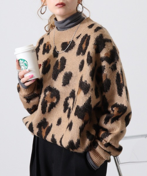 Mohair touch shaggy design crew neck knit / モヘアタッチ総柄デザイン クルーネック シャギーニット unisex（ニット/セーター）｜RE730（アールイーセブンサーティー）
