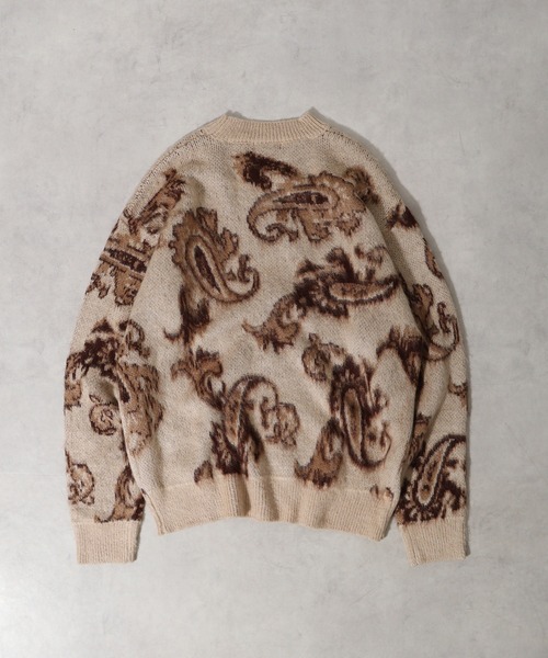 Mohair touch shaggy design crew neck knit / モヘアタッチ総柄デザイン クルーネック シャギーニット unisex（ニット/セーター）｜RE730（アールイーセブンサーティー）