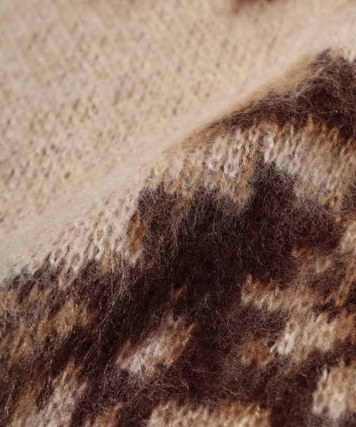 Mohair touch shaggy design crew neck knit / モヘアタッチ総柄デザイン クルーネック シャギーニット unisex（ニット/セーター）｜RE730（アールイーセブンサーティー）