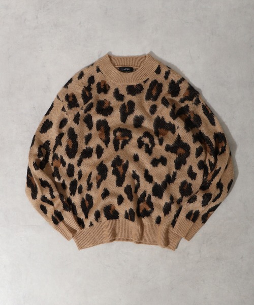 Mohair touch shaggy design crew neck knit / モヘアタッチ総柄デザイン クルーネック シャギーニット unisex（ニット/セーター）｜RE730（アールイーセブンサーティー）