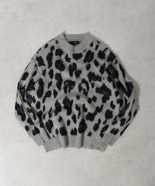 Mohair touch shaggy design crew neck knit / モヘアタッチ総柄デザイン クルーネック シャギーニット unisex（ニット/セーター）｜RE730（アールイーセブンサーティー）