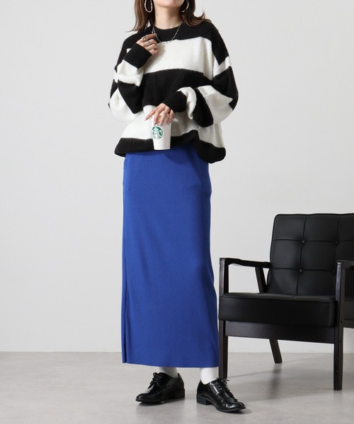 Mohair touch shaggy design crew neck knit / モヘアタッチ総柄デザイン クルーネック シャギーニット unisex（ニット/セーター）｜RE730（アールイーセブンサーティー）