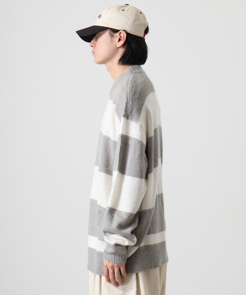 Mohair touch shaggy design crew neck knit / モヘアタッチ総柄デザイン クルーネック シャギーニット unisex（ニット/セーター）｜RE730（アールイーセブンサーティー）