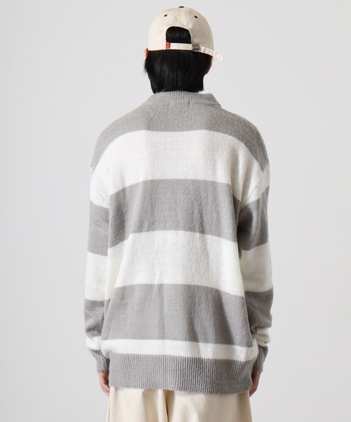 Mohair touch shaggy design crew neck knit / モヘアタッチ総柄デザイン クルーネック シャギーニット unisex（ニット/セーター）｜RE730（アールイーセブンサーティー）