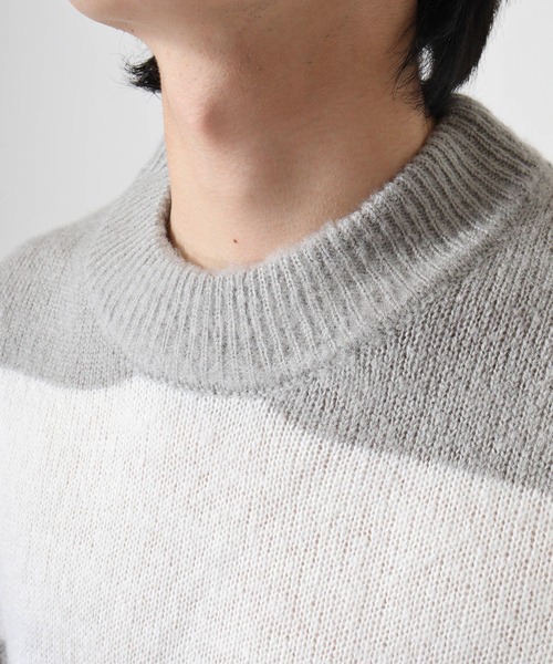 Mohair touch shaggy design crew neck knit / モヘアタッチ総柄デザイン クルーネック シャギーニット unisex（ニット/セーター）｜RE730（アールイーセブンサーティー）